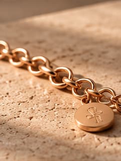 LINÉA — Minimal Gold Bar Bracelet — chain detail