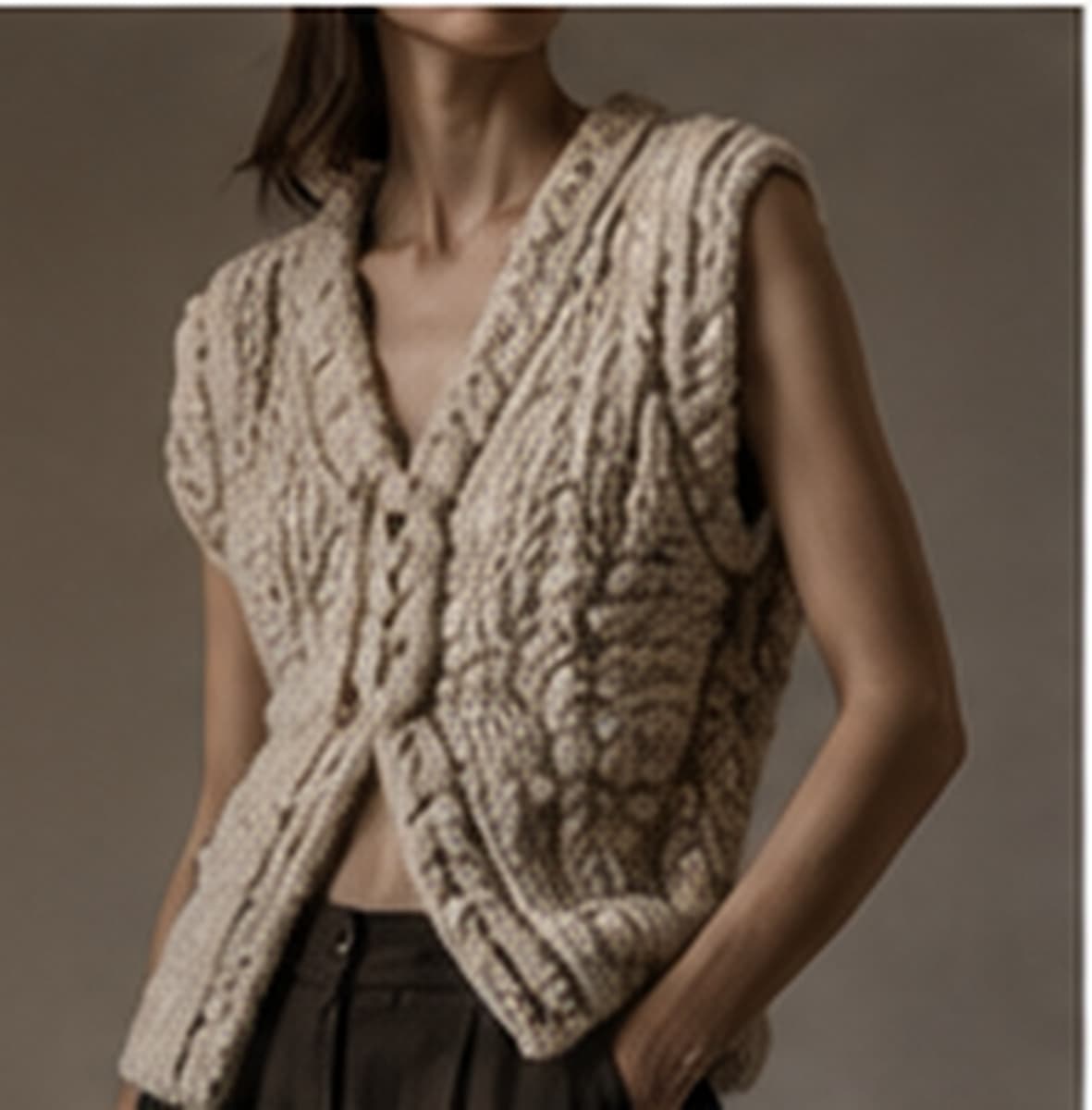 Hand-Knit Sculptural Vest