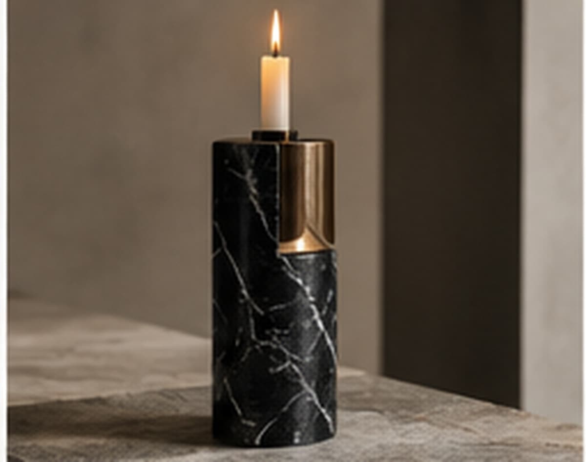 Obsidian Candle Holder